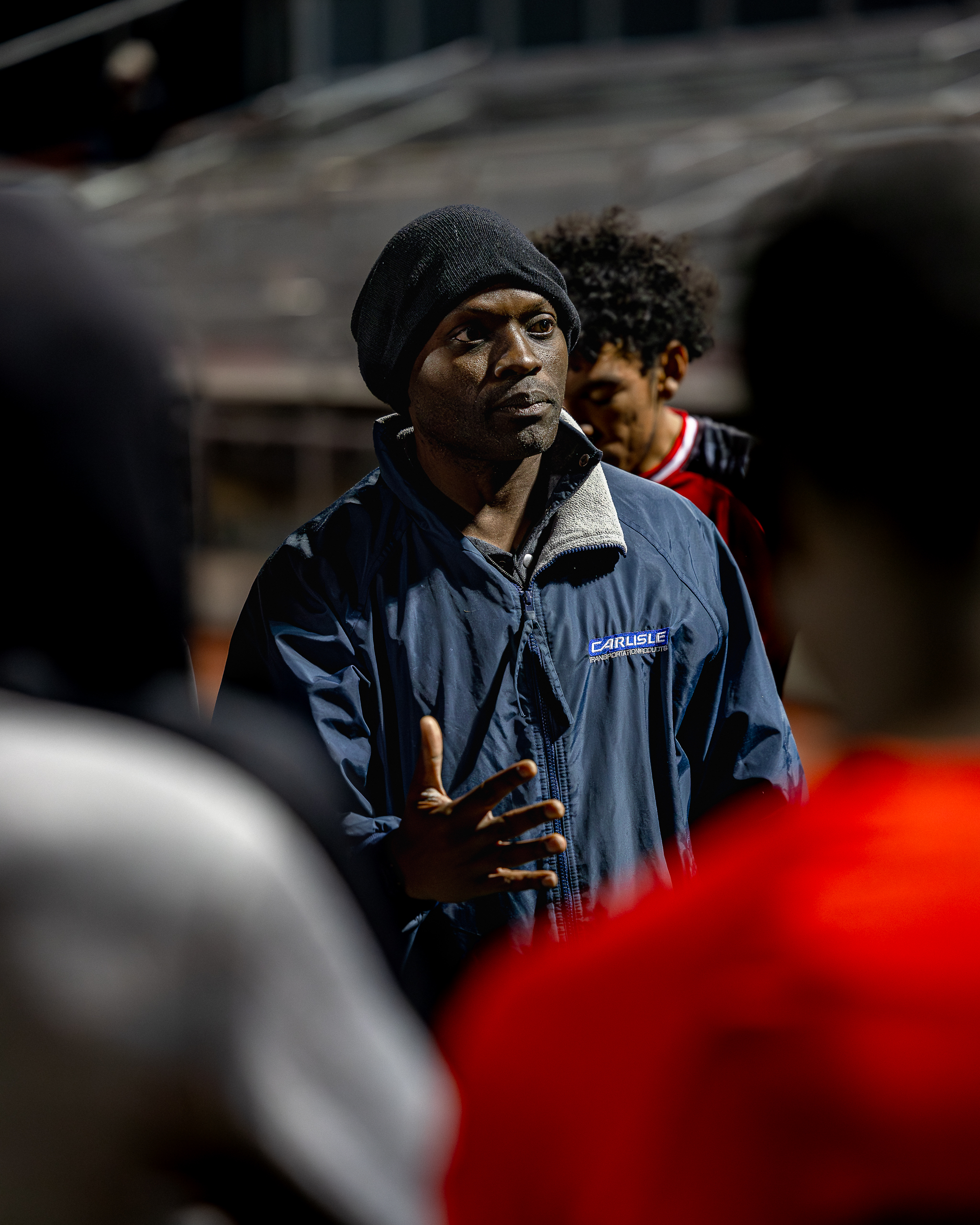 Coach addressing the team