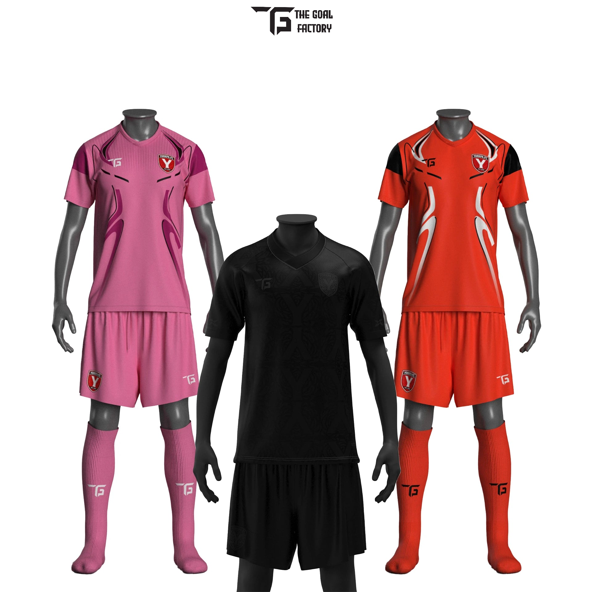 YorkPA FC Goalkeeper Bundle - Pink, Black, and Orange kits